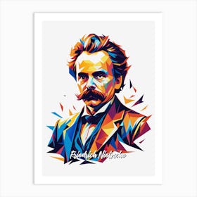 Friedrich Nietzsche 02 Portrait WPAP Pop Art Art Print