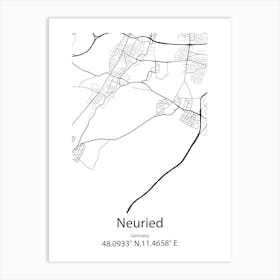 Neuried,Germany Minimalist Map Art Print