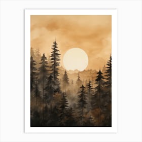 Sunset In The Forest 5 Art Print