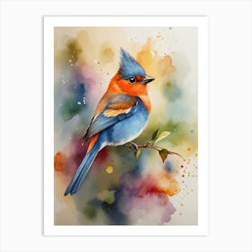 Blue Titmice Art Print