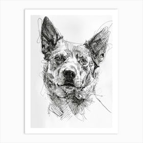 Pointed Dog Line Sketch 3 Art Print