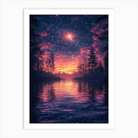 Night In The Forest 2 Art Print