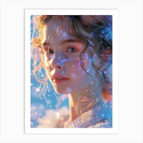 Girl With Sparkles Art Print