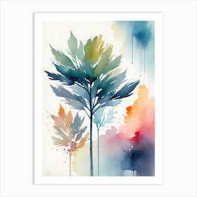 Watercolor Trees Art Print