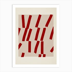 Abstract Red Stripes Art Print