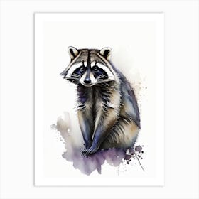 Common Raccoon Cute Neon Art Print