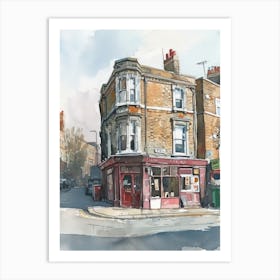 Camden London Borough   Street Watercolour 3 Art Print