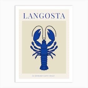 Langosta - Blue Art Print