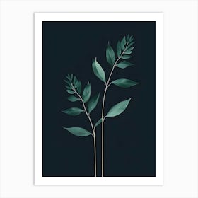 Minimalist Botanical Create A Minimalist Botanical Design With Delicate Elongated Leaves Art Print