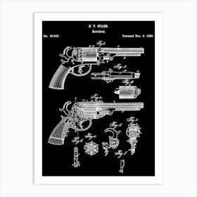 1860 Revolver Gun Patent Art Art Print