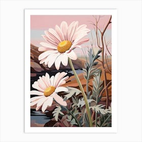 Oxeye Daisy 3 Flower Painting Art Print