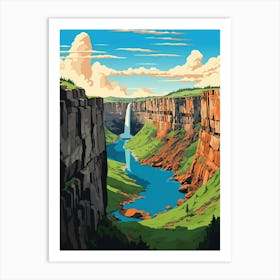 Palouse Falls State Park Retro Park 1 Art Print