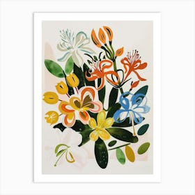 Painted Florals Honeysuckle 2 Art Print