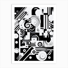 Illusion Abstract Black And White 5 Art Print