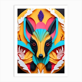 Fox Paper Art-Reimagined 1 Art Print