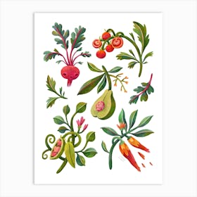 Odd Vegetables Art Print