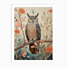 Great Horned Owl 2 Detailed Bird Painting Art Print