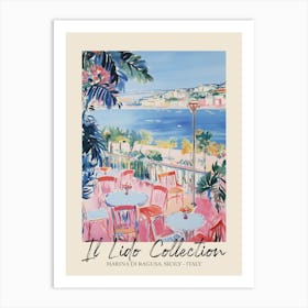 Marina Di Ragusa, Sicily   Italy Il Lido Collection Beach Club Poster 3 Art Print