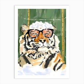 Tiger In The Bath 2 Art Print