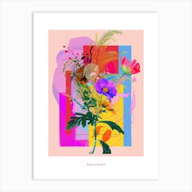Baby S Breath 4 Neon Flower Collage Poster Art Print