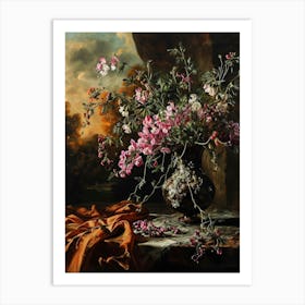 Baroque Floral Still Life Sweet Pea 4 Art Print