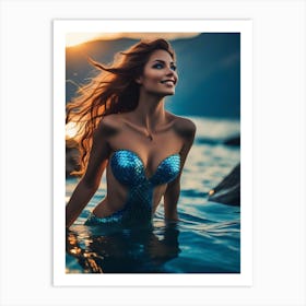 Mermaid In The Sun Art Print