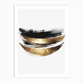 Gold Brush Strokes 12 Art Print