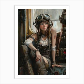 Steampunk girl Art Print