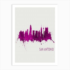 San Antonio Texas City Purple Art Print