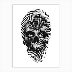 Fingerprint Skull Art Print