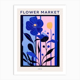 Blue Flower Market Poster Iris 1 Art Print