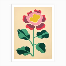 Cut Out Style Flower Art Rose 2 Art Print