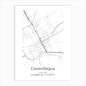 Canandaigua,United States Minimalist Map 1 Art Print