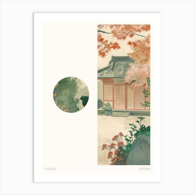 Nara Japan 5 Cut Out Travel Poster Art Print