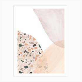 Abstract pastel Watercolor terrazzo 1 Art Print