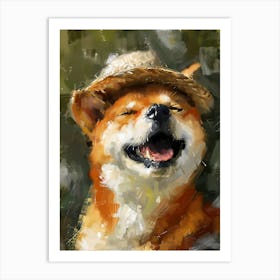 Oil Painting Smiling Shiba Inu 20 Art Print