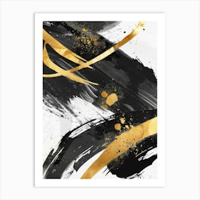 Abstract Gold And Black Painting 32 Art Print