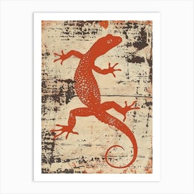 Orange Red Leopard Gecko2 Art Print