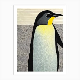 Emperor Penguin Linocut Art Print