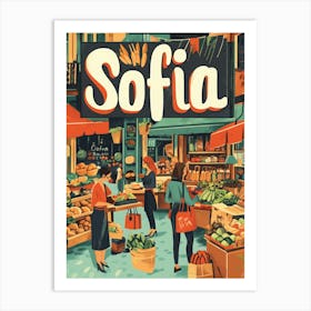 Aihrgdesign A 1970s Inspired Travel Poster For Sofia 6 Art Print