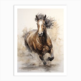A Horse Painting In The Style Of Wet On Wet Technique4 Art Print