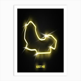 Albert Park Australia F1 Track neon Art Print