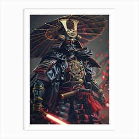 Darth Vader As A Vintagepunk Samurai 17 Art Print