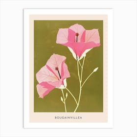Pink & Green Bougainvillea 2 Flower Poster Art Print
