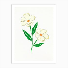 Flower and leaves Art Print