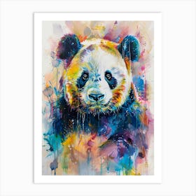 Giant Panda Colourful Watercolour 3 Art Print