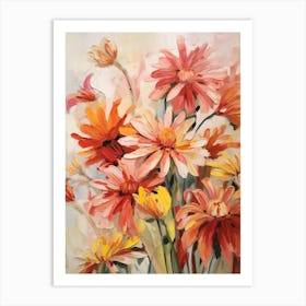 Fall Flower Painting Gaillardia 1 Art Print
