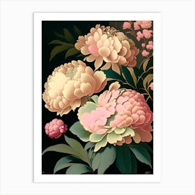 Shirley Temple Peonies Vintage Sketch Art Print