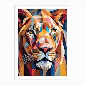 Female Lion Absstract One Art Print