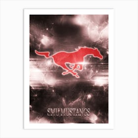 Smu Mustangs Art Print